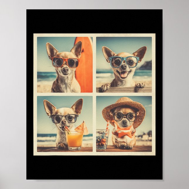 Affiche Chihuahuas Cool Lunettes de soleil Cute Chiens Vac (Devant)