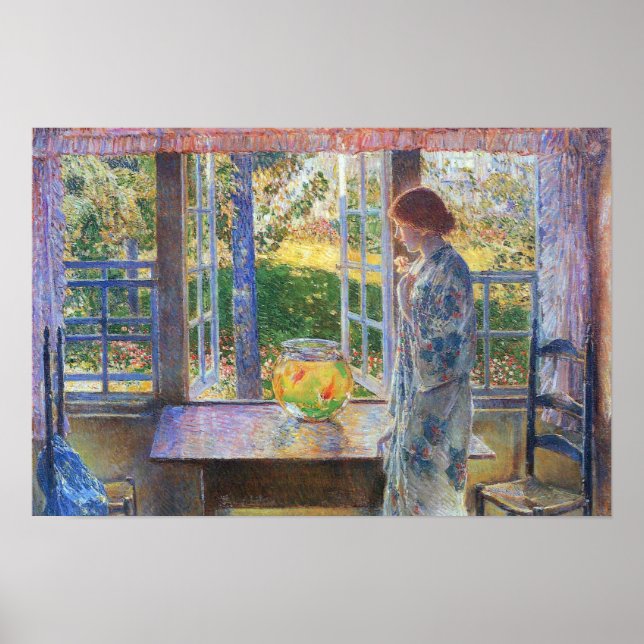Affiche Childe Hassam - La fenêtre du poisson d'or (Devant)