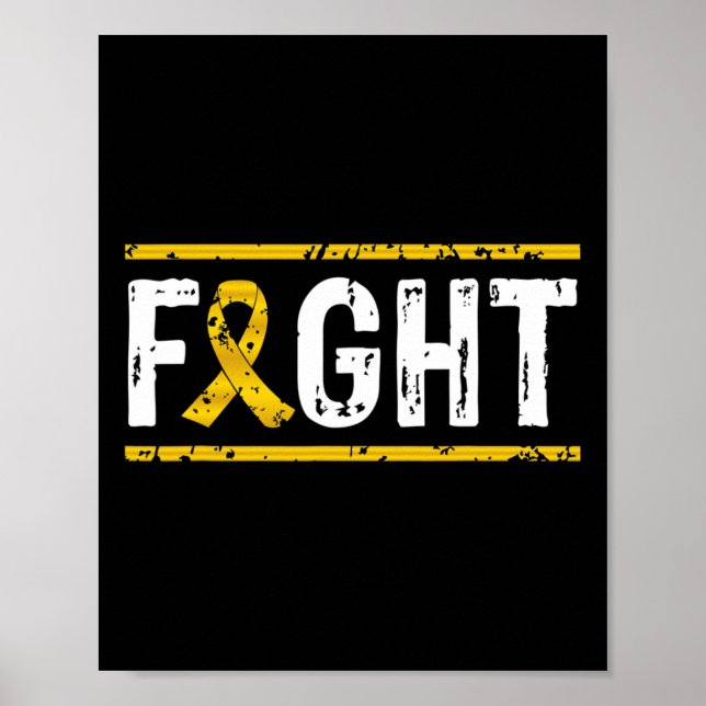 Affiche Childhood Cancer Awareness Fight Cancer Gold Ribbo (Devant)