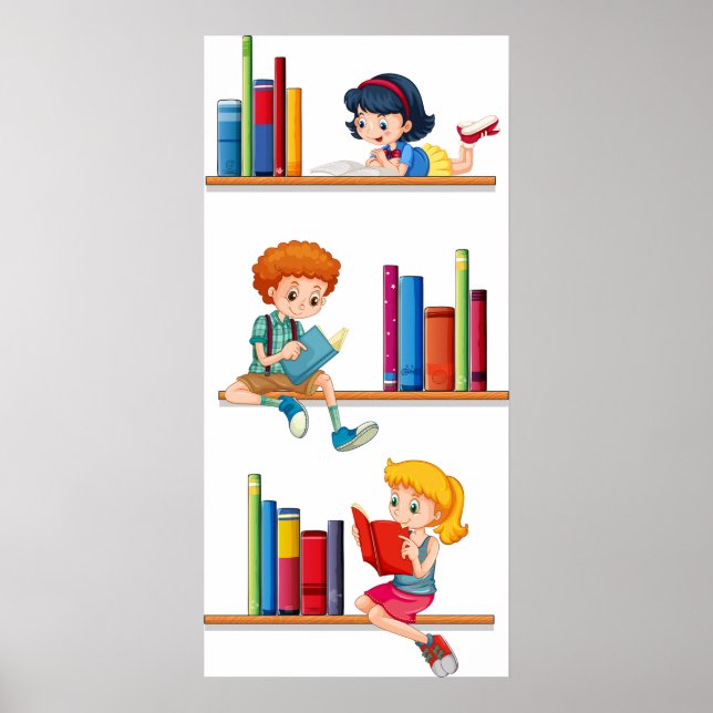 Affiche Children Reading Books (Devant)
