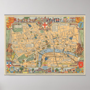 Affiche Children's Map of London, Angleterre