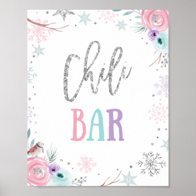 Affiche Chili Bar Nourriture Hiver Onederland Fille Annive (Devant)