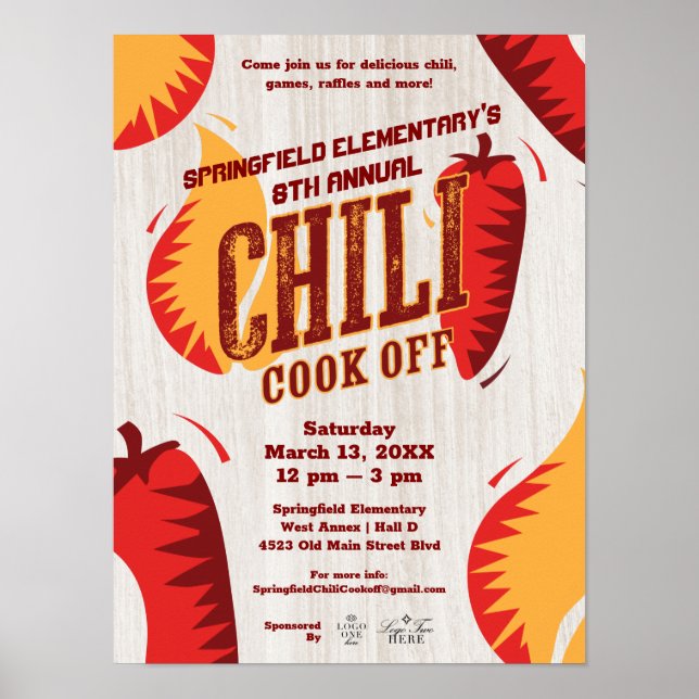 Affiche Chili Cook | Concours BBQ Cookout (Devant)