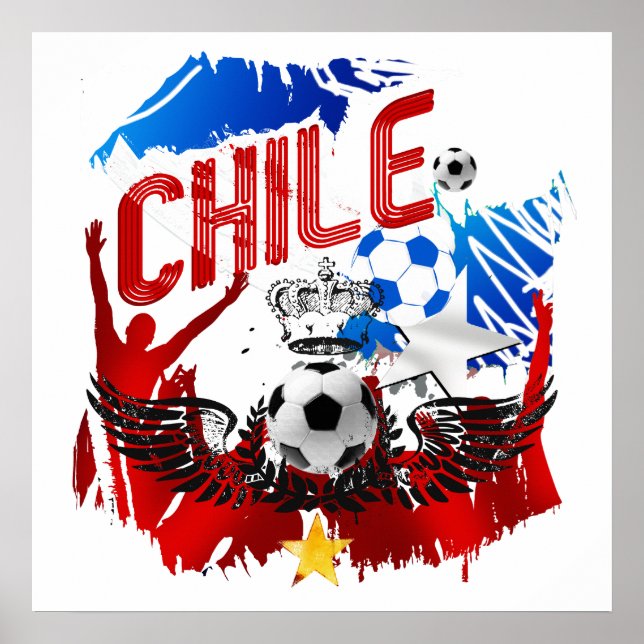 Affiche Chili t-shirts de football et cadeaux de fans de f (Devant)