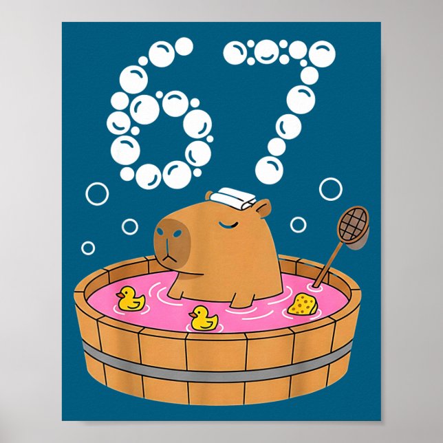 Affiche Chill Bath Tub Capybara Sauna 67 Relaxed Animal Fu (Devant)