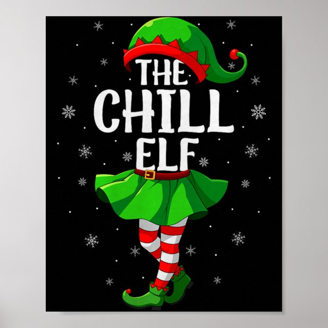 Affiche Chill Elf Christmas Girls Women Elf Squad Xmas Fam (Devant)