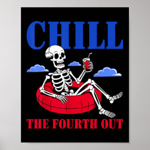 Affiche Chill Out Quatrième Skeleton Usa Patriotique 4ème 