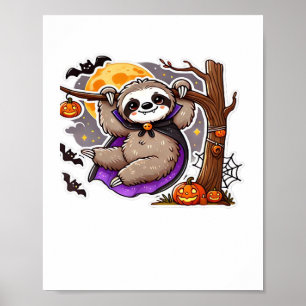 Affiche Chill Thrills Halloween Sloth T-Shirt surdimension