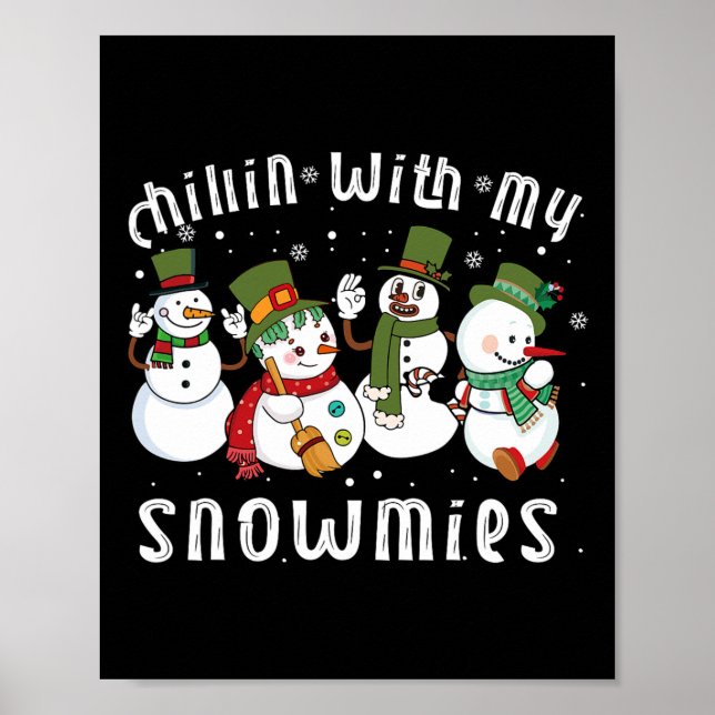 Affiche Chillat avec mes neiges Père Noël Snowman Funny No (Devant)