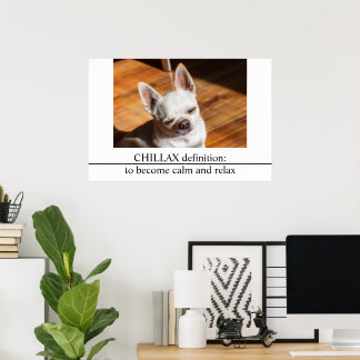 Affiche Chillax Chihuahua somnolent langue détendue sortie