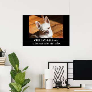 Affiche Chillax Chihuahua somnolent langue détendue sortie