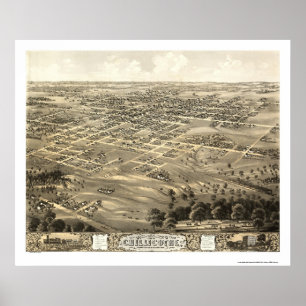 Affiche Chillicothe, MO Carte panoramique - 1869