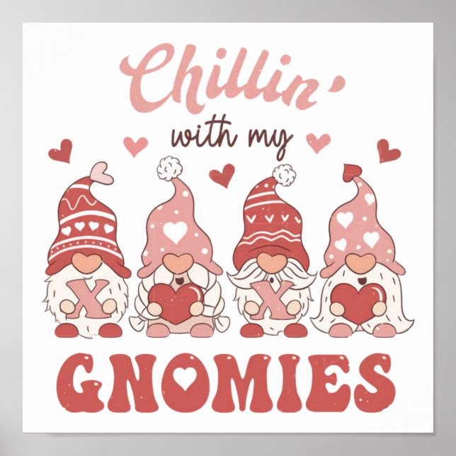 Affiche Chillin Avec Mes Gnomies │ Valentines (Devant)