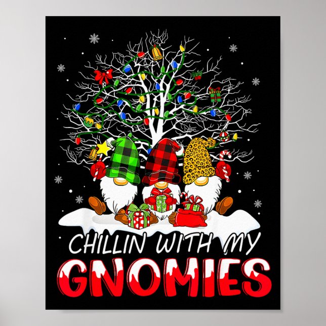 Affiche Chillin With My Gnomies Funny Christmas Family Fri (Devant)