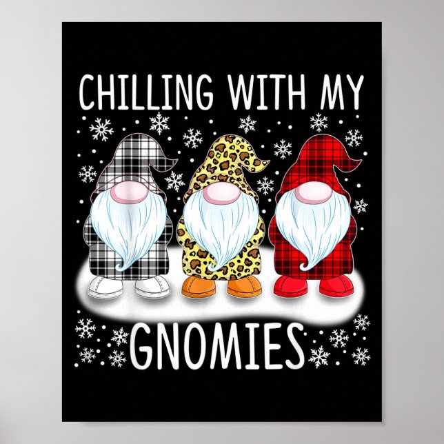 Affiche Chilling With My Gnomies Funny Group Of Gnomes Chr (Devant)