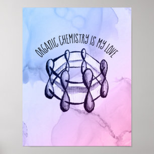 Affiche Chimie biologique Love Molecule étudiant Chemiste