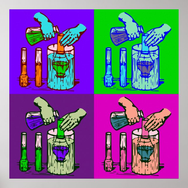 Affiche Chimie Déplacement Pop Art (Devant)