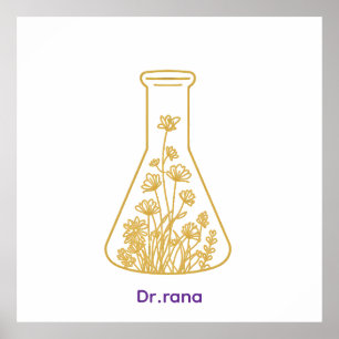 Affiche Chimie moderne de l'or - Art floral dans un flacon