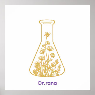 Affiche Chimie moderne de l'or - Art floral dans un flacon