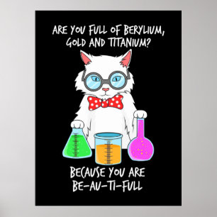 Affiche Chimie Pun Étudiant aime Chat