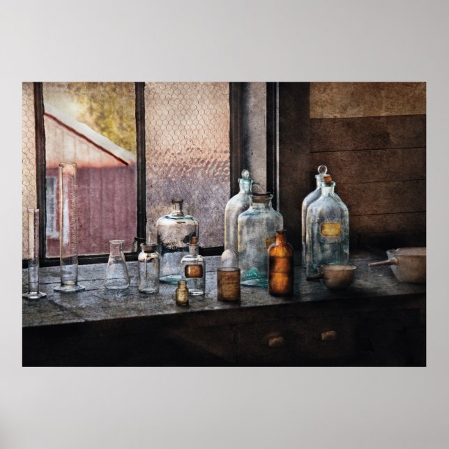 Affiche Chimiste - Bouteilles (Devant)