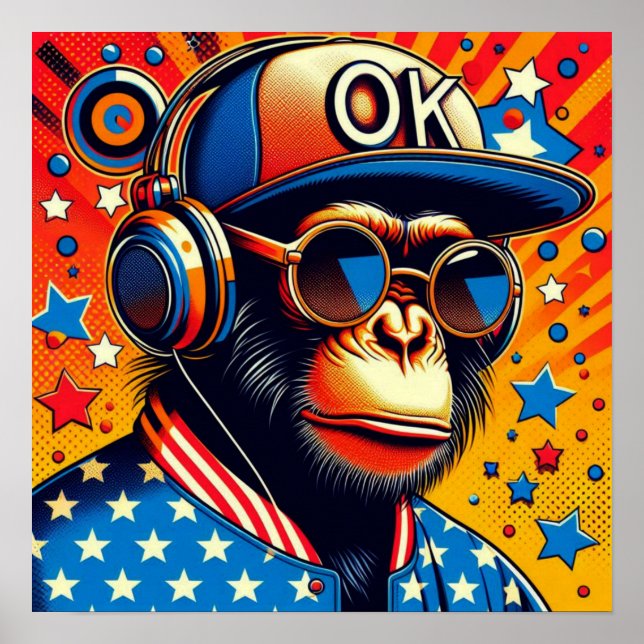 AFFICHE CHIMP POP-ART 6 (Devant)