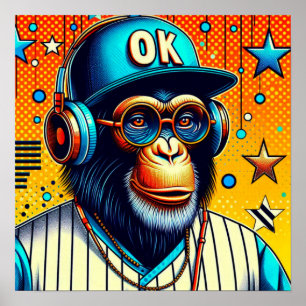 AFFICHE CHIMP POP-ART 8