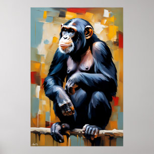 Affiche   Chimpanzé   art
