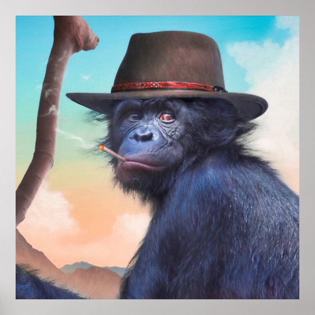 AFFICHE CHIMPANZEE MONKEY CHIMPIANNA JONES (Devant)