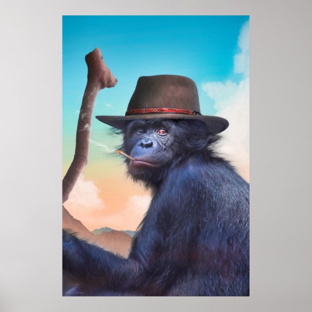 AFFICHE CHIMPANZEE MONKEY CHIMPIANNA JONES (Devant)