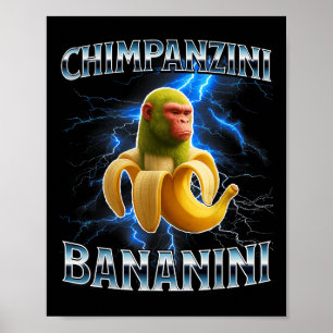 Affiche Chimpanzini Bananini Funny Italien Brainrot mème B