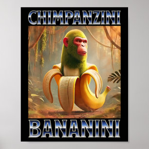 Affiche Chimpanzini Bananini - Mème Italien de Brainrot