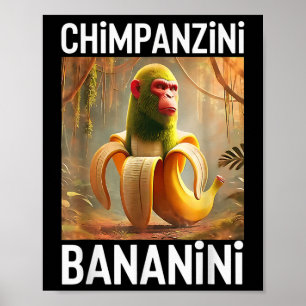 Affiche Chimpanzini Bananini - Mème Italien de Brainrot