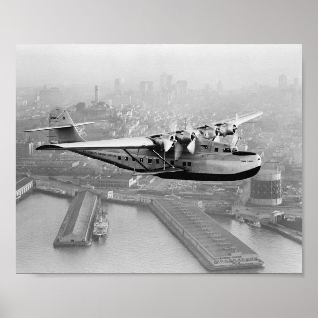 Affiche China Clipper Vol Bateau Au-Dessus De San Francisc (Devant)