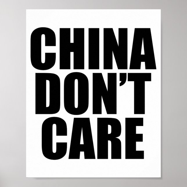 Affiche China Dont Care  (Devant)