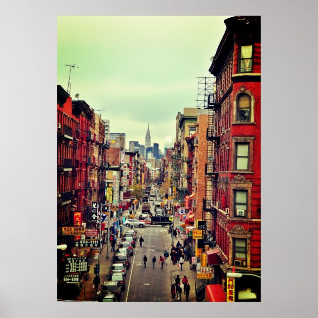 Affiche Chinatown de New York vintage (Devant)