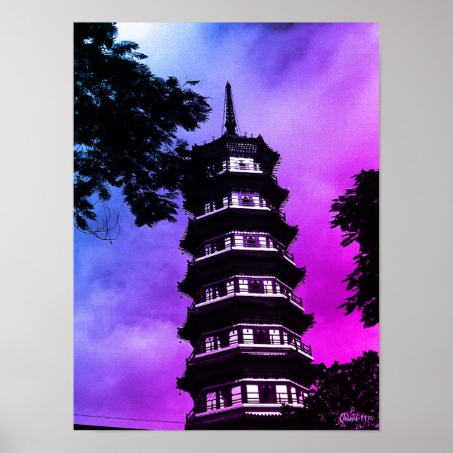 Affiche Chine Ancienne Canton la pagode fleurie (Devant)
