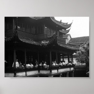 Affiche Chine Ancienne Shanghai jardin Yuyuan salle Dianch