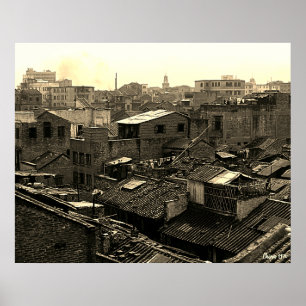 Affiche Chine ancienne ville de Canton