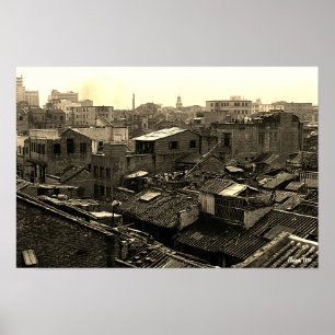 Affiche Chine Ancienne ville de Canton