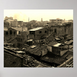 Affiche Chine Ancienne ville de Canton