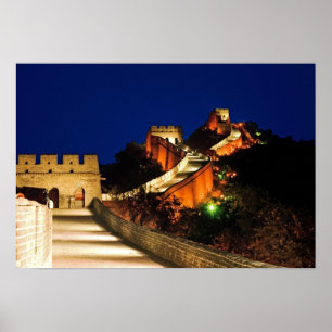 Affiche Chine, Badaling, Grande Muraille, vue de