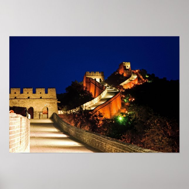 Affiche Chine, Badaling, Grande Muraille, vue de (Devant)