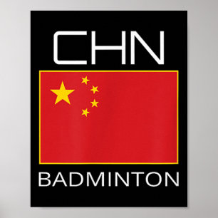 Affiche Chine Badminton Équipe Ventilateur Cadeau Athlète 