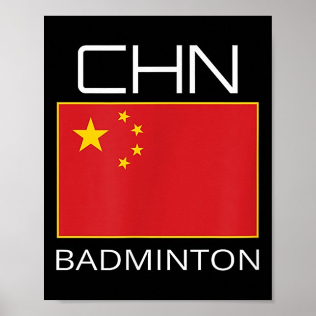 Affiche Chine Badminton Équipe Ventilateur Cadeau Athlète  (Devant)