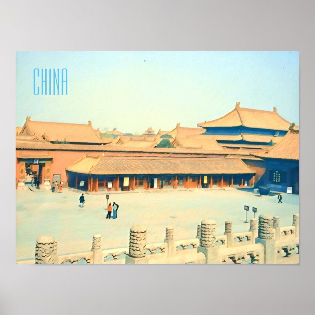 Affiche Chine Cité interdite voyage vintage (Devant)