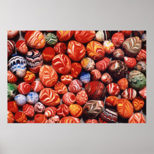 Affiche Chine, Tombes Ming, Souvenirs en verre peint