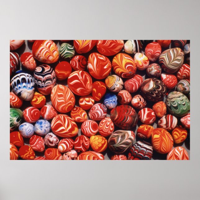 Affiche Chine, Tombes Ming, Souvenirs en verre peint (Devant)