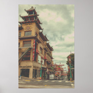Affiche Chine Ville à l'architecture traditionnelle