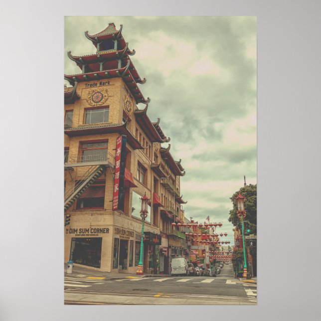 Affiche Chine Ville à l'architecture traditionnelle (Devant)